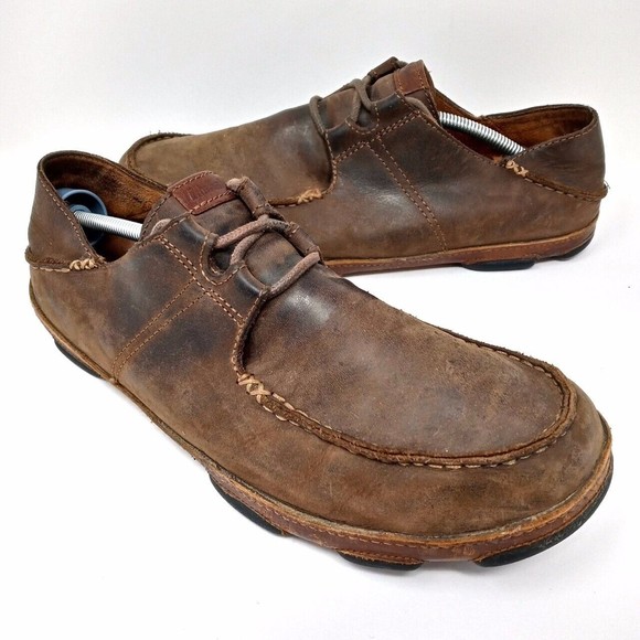 OluKai Other - Olukai Ohana Casual Brown Nubuck Leather Lace-Up Shoes - Men's Size 10